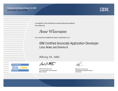 IBM Certified Associate Application Developer Lotus Notes and Domino 8