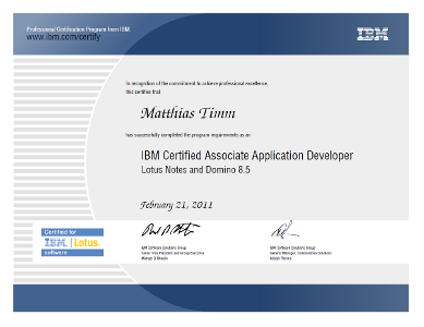IBM Certified Associate Application Developer Lotus Notes and Domino 8.5