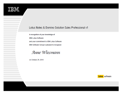 IBM Lotus Notes & Domino Technical Sales Professional v1